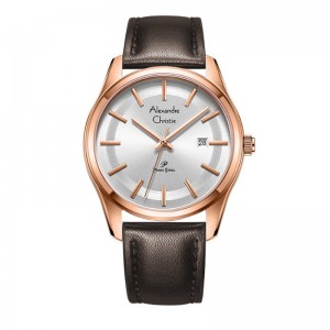 Alexandre Christie AC 1027 Rosegold White Brown Leather Man MDLRGSL